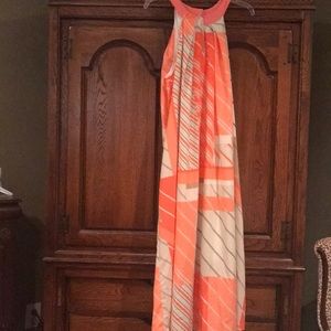 Lane Bryant halter neck maxi in Coral—size 14